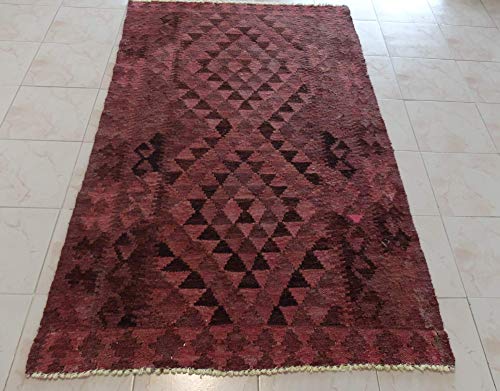 Fybernots-Alfombra hecha a mano 100% lana: Kilim Alfombra de oficina antigua hecha a mano – Alfombra oriental | Alfombra (104 x 181 cm)