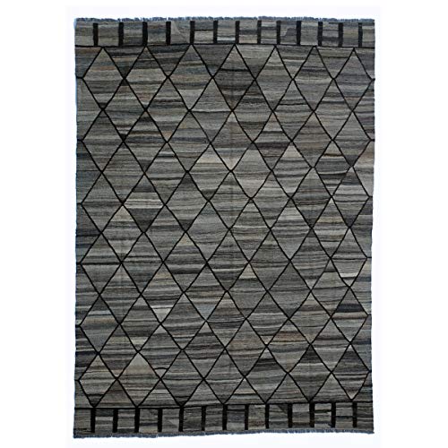 Fybernots Ariana Kilim - Alfombra neutral hecha a mano 100% lana oriental (10 x 6 pies)