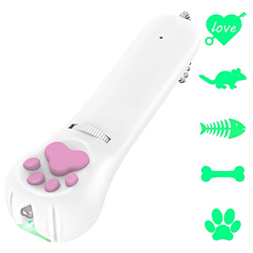 FYNIGO Juguetes para Gatos para Gatos de Interior,Juguete Gato Interactivo,Juguetes Recargables para Gatos con 5 Patrones,los últimos Juguetes de Seguridad para Mascotas