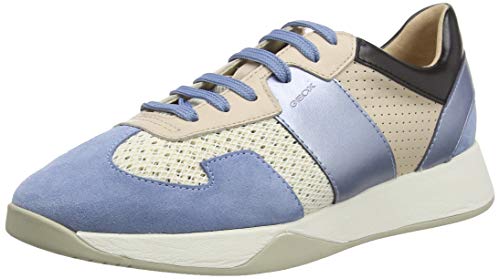 Geox D SUZZIE B, Zapatillas Mujer, Marfil (Off White/Lt Blue C0160), 38 EU