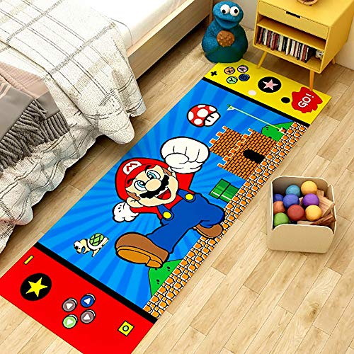 GOOCO Super Mario-Alfombra De Antideslizante Doormat Rugs Diseño con Anime Manga Art Door Mats Inside/Outside Bathroom Living Room Kitchen Home Decor