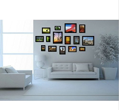 Gowe Photo Wall Frame Collection Ensemble de 15 pcs Ensemble de Creative Cadeau Cadre photo Noir