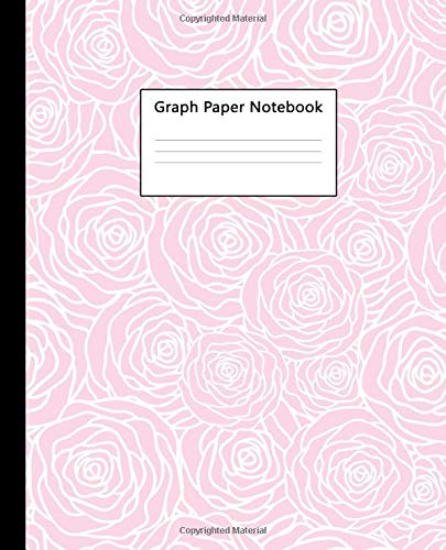 Graph Paper Notebook: Pretty Pale Pink Rose Quad Ruled 5 x 5 (.20’’) Graphing Paper Composition Book for Math & Science Students and Teachers, 5 Squares per Inch, Large -