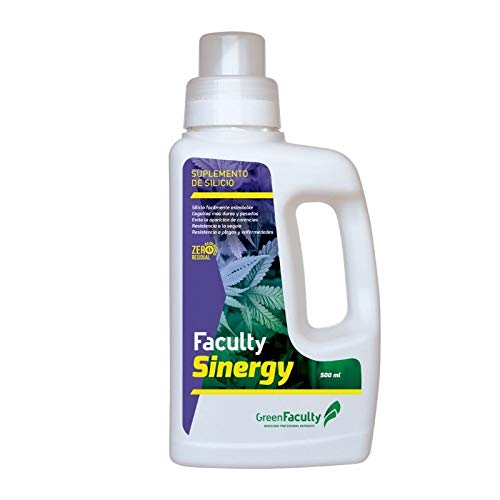 GreenFaculty - Sinergy - Fertilizante Abono Ecológico Rico en Silicatos para Plantas. Silicio Silicate Profesional. Cultivo de Interior y Exterior. 500 mL