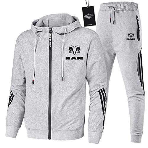 Gyulyaydin Hombre Chandal de Chándal Jogging Deportivo Do-d.ge.s R.A.M Zip Chaqueta con Capucha + Pantalones Suelto/Gris/L sponyborty