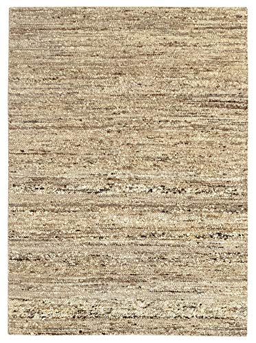 HAMID - Alfombra Kilim Montana con Diseño Rustico - 100% Lana - Alfombra Anudada a Mano - Alfombra de Salón, Dormitorio, Sala de Estar – Tonos Marrones y Beige - Diseño (Tierra, 160x230cm)