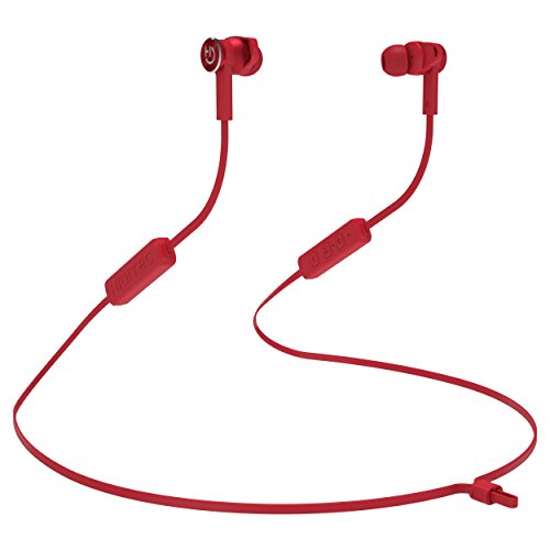 Hiditec | Auriculares Bluetooth Deportivos Aken | Resistente al Agua | Earphones Color Rojo | Batería de hasta 9 Horas | Sistema Headphone EARFIX Anti-caídas para Que no se Caiga