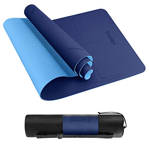 Homtiky Esterilla Yoga, Esterilla Deporte Antideslizante con Material ecológico TPE, Yoga Mat diseñado para Entrenamiento físico con Correa de Transporte y Bolsa