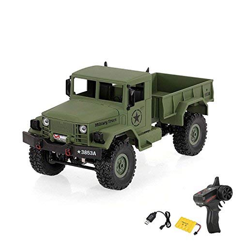 HSP Himoto U.S. M35 1/16 - Camión militar teledirigido (escala 1/16, 2,4 GHz, tracción 4 WD, juego completo)