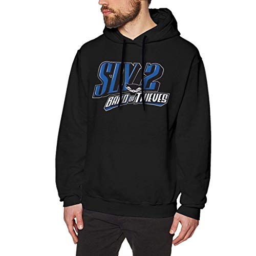 huatongxin Band of Thieves Sly Cooper 2 Mens Hoodie Pullover Long Sleeve Sweatshirt Black