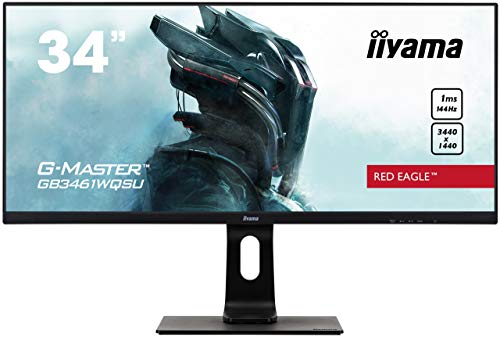 IIYAMA GB3461WQSU-B1 - Monitor de 34", Tiempo de respuesta (MPRT): 1ms, compatible con tecnología FreeSynct, Resolución nativa: 3440 x 1440