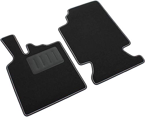 Il Tappeto Auto SPRINT04201 - Alfombrilla para Coche, Negra, Antideslizante, Borde Bicolor, tacón de Goma Reforzado, para ForTwo W451 2007>2014.