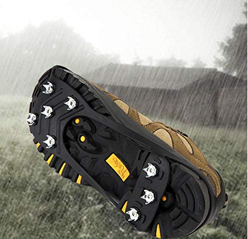 ILCD Crampones, Clavos de Acero Inoxidable Pico Tacos Zapatos para Caminar de silicio Invierno, subiendo la Pata,M