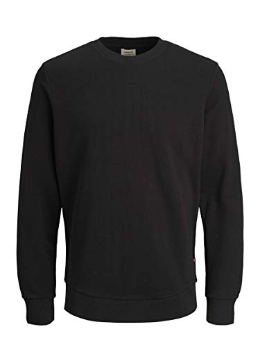 JACK & JONES Jjeholmen Sweat Crew Neck Noos, Suéter para Hombre, Negro (Black), Large