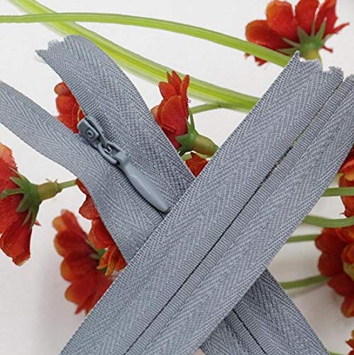 JINGGEGE Jengijo 1 unids/Lote Invisible Zipper Zip Zipp Zipp Zipter Longitud Entera Larga Cremallera (Color : Light Grey, Size : 55 cm)