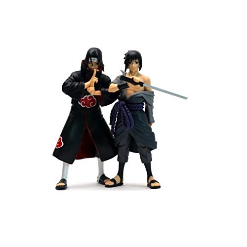 JINGRU Figura de Anime Nuevo 2 unids/Lote 15 cm Naruto Uchiha Sasuke Uchiha Itachi PVC Figuras de acción de colección Modelo de Juguete