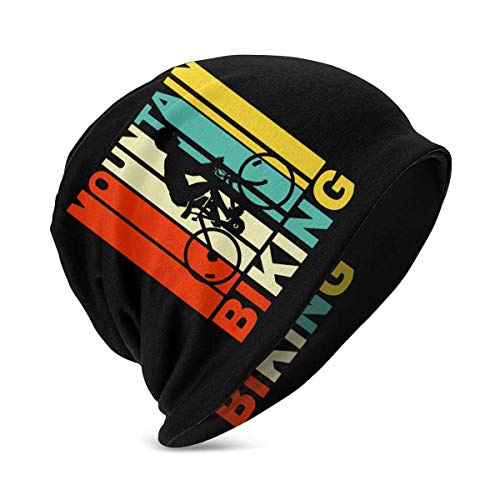 Joy Edward Gorros de Punto Bicicleta de montaña Estilo Vintage de los años 70 Gorro Slouch Beanie de Fino para Hombres Mujeres Sombrero de Invierno de Punto Gorro