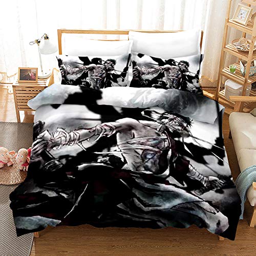 Juego De Ropa De Cama 3-Piezas 140X200Cm 1 Funda Nórdica 2 Funda De Almohada Refrescante 100% Microfibra Moda Inicio Ropa De Cama Grim Reaper Negro