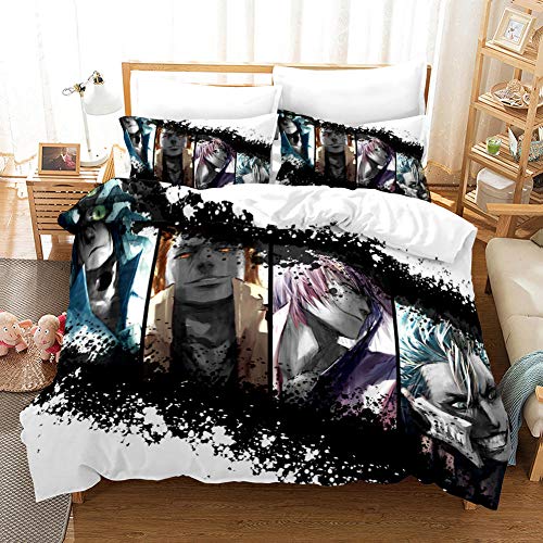 Juego De Ropa De Cama 3 Piezas Funda Nórdica Funda De Almohada Película White Grim Reaper,Refrescante 100% Microfibra Moda Inicio Ropa De Cama 140X200CM