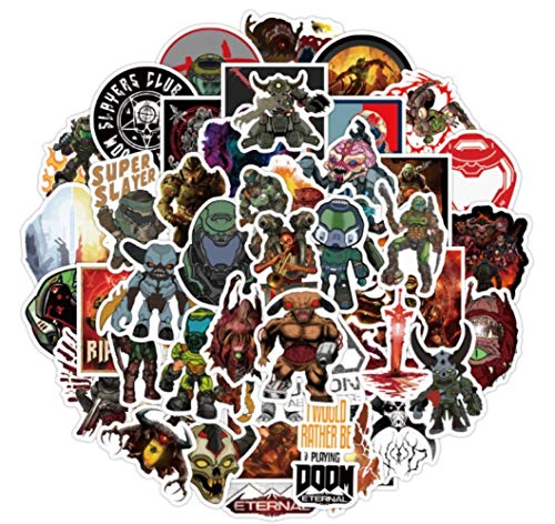 JUNZE Doom Eternal Graffiti Stickers Equipaje Impermeable Laptop Skateboard Refrigerador Pegatinas 50 Hojas