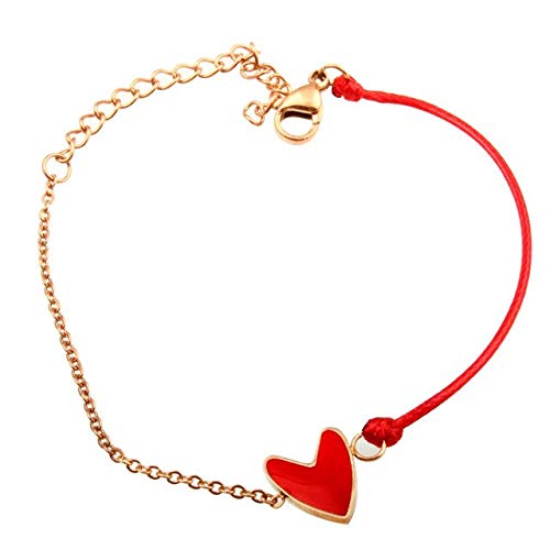 JYHW Pulsera de Acero Inoxidable Oulai777 Nueva joyería de Moda Caliente Simple Rojo Ilimitado Encanto Pulsera Pulseras para Mujeres Regalos 18 cm Oro Rosa