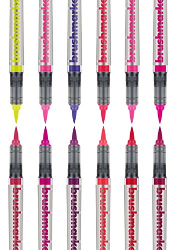 KARIN Brushmarker PRO 12 flower colours set Brushmarker Pro Flower Colours Set 12 unidades cuerpo transparente con Ink-Free System, 2, 4 ml de color líquido. Sin rotulador.