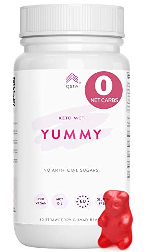 Keto Plus Actives YUMMY (80 GUMMIES) - ACEITE MCT C8 + FIBRA PREBIOTICA + CERO CARBS NETOS Para Dieta Keto & Low-carb, 100% VEGANO - Quemagrasas + Control Ansiedad, Sin Azucares o Alcoholes Añadidos