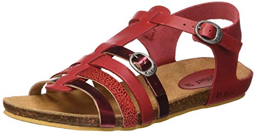 Kickers Bobban, Sandalias de Punta Descubierta Niños, Rojo (Rouge Metallise 43), 28 EU