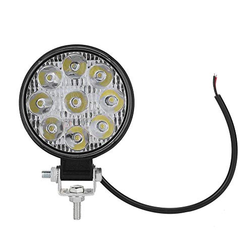 KIMISS 27W 9LED Moto Faro redondo Mini Luz de trabajo Lámpara auxiliar Luz de trabajo Luz para automóvil Motocicleta Camión Carretilla elevadora Barco(Negro)