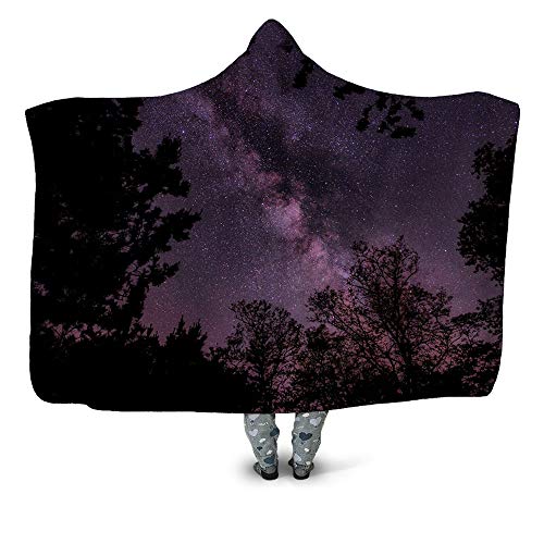 KIYOUMI Patrón 3D Galaxy Capucha Resistente al Desgaste de la Alfombra mullida Toalla Manta de televisión con la Manta Campana Juego,B,130 * 150CM