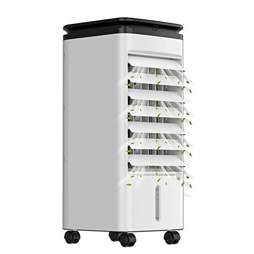 KLIM™ Fresh - Aire Acondicionado portatil y climatizador evaporativo + Refresca y humidifica el Ambiente + 3 velocidades y oscilación + Incluye depósito de Agua y Botellas congelables + Nuevo 2020