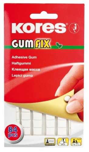 Kores Gumfix White Tack, Pegamento adhesivo reutilizable adhesivo, paquete de 84 tachuelas, 50 g