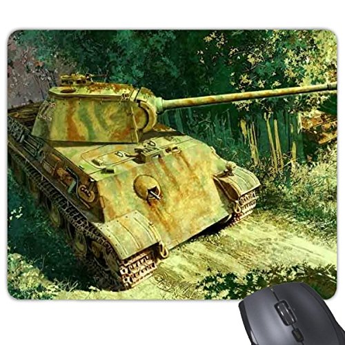 La Segunda Guerra Mundial II tanques selva americana soldados de pintura al óleo Rectángulo antideslizante de goma Mousepad ratón juego almohadilla de regalo