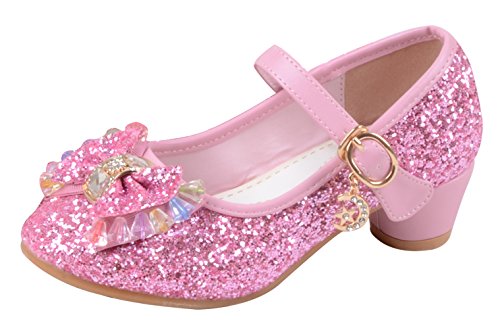 La Vogue Zapatos Zapatilla con Lentejuela Para Niña Princesa Fiesta Rosa 30/Longitud Interior 19.5CM