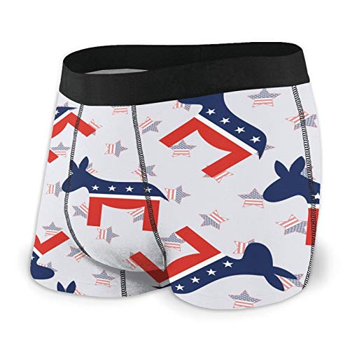 Labels4school Burros patrón en estrellas americanas no se monta ropa interior para hombre, calzoncillos tipo bóxer, tallas S-XXL