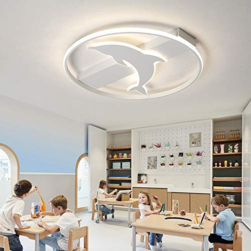 Las luces del techo Dolphin Flush Shaped Monte LEDDimmable accesorios de iluminación de techo for habitaciones Niños Niñas Niños dormitorio luz de techo Para la sala de estar, dormitorio, cocina, balc