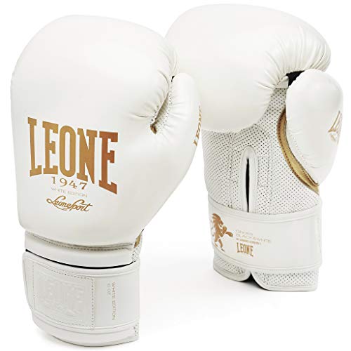 LEONE 1947 GN059 Guantes de Boxeo, Unisex – Adulto, Blanco, 14OZ