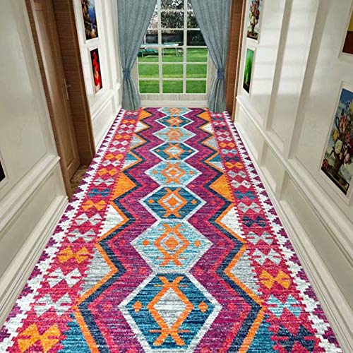 L&KW Alfombras de Pasillo Moderna geométrica Europea Trellis Patchwork Runner, Pasillo/Entrada/Pasillo/Cocina - 60cm / 80cm / 100cm / 120cm Ancho,1 * 3m