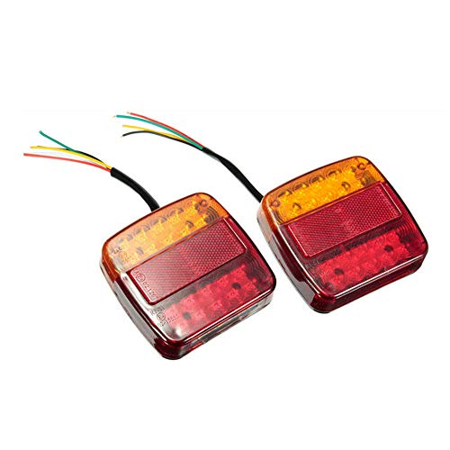 LQKYWNA 1 Par De Remolque Trasera 20 LEDs De Dos Colores Rojo De La Cola De Luz Amarilla Y La Pantalla 12V Luz Plaza