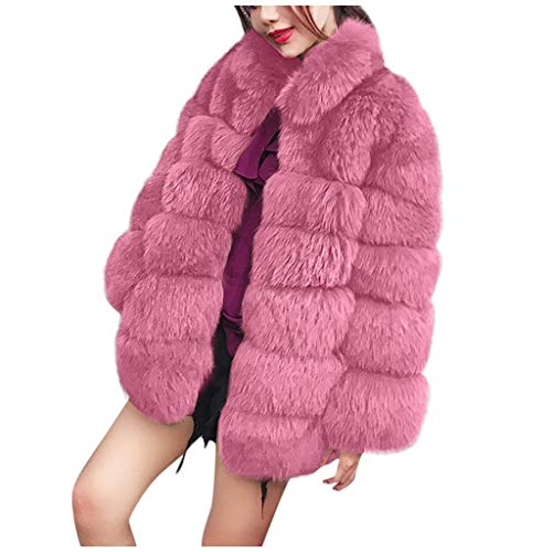 Luckycat Mujeres Abrigos de Visón Invierno Chaqueta de Piel Sintética Caliente Ropa de Abrigo Gruesa Chaqueta Abrigos Mujer Invierno Rebajas Elegantes Talla Grande Abrigo Cálido De Invierno De Otoño