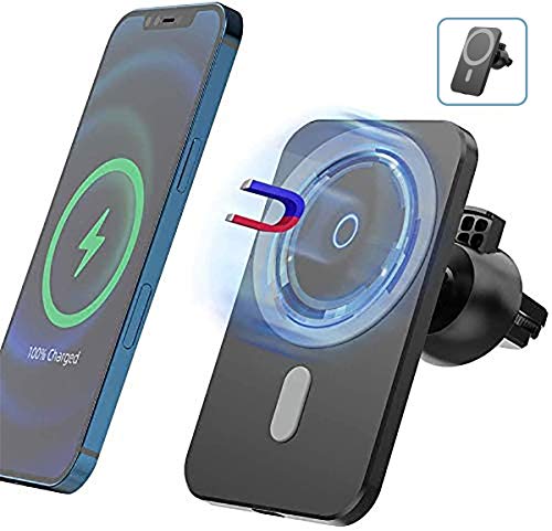 LUOWAN Cargador Inalámbrico Coche, para iPhone 12/12Pro，Carga Rápida Wireless Car Charger Soporte Móvil Automático 15W，Soporte de Ventosa 100% Silicona Protección Soporte para Smartphone