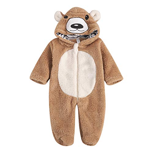 Mono para Bebé Recién Nacido Invierno Unisex Pelele de Terciopelo Diseño Osito Bodies Manga Larga para Fiesta Cosplay Carnaval (Oso, 80)