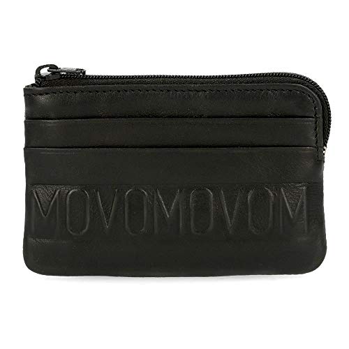 Movom Ribbon Monedero Negro 11x7x1,5 cms Piel