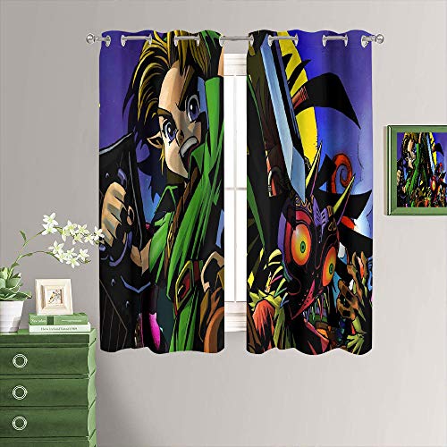 MRFSY The Legend of Zelda Breath of The Wild - Cortinas opacas para dormitorio (55 x 63 cm)