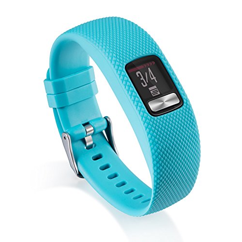 MyFitBands Correa de repuesto para Garmin Vivofit 4 Fitness Tracker Pulsera de muñeca verde azulado pequeña