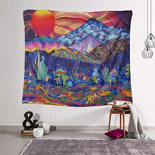 N / A Tapiz psicodélico Tapiz de Pared decoración de la habitación Tapiz al Atardecer Alfombra del Paisaje Alfombra del Amanecer decoración del hogar Tapiz Tapiz A3 130x150cm