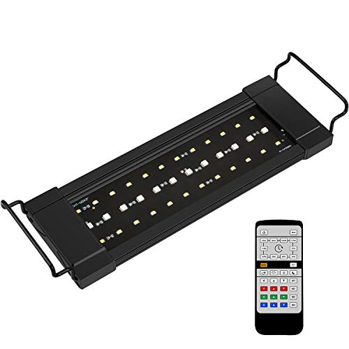 NICREW RGB Plus Luz LED Acuario, 24/7 Lámpara de la Planta de Acuario con Control Remoto, Acuario Completamente Automatizado luz LED, 33-46 cm, 11W