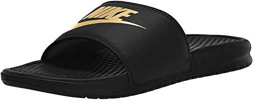 Nike Benassi JDI, Slide Sandal Mens, Black/Metallic Gold, 46 EU