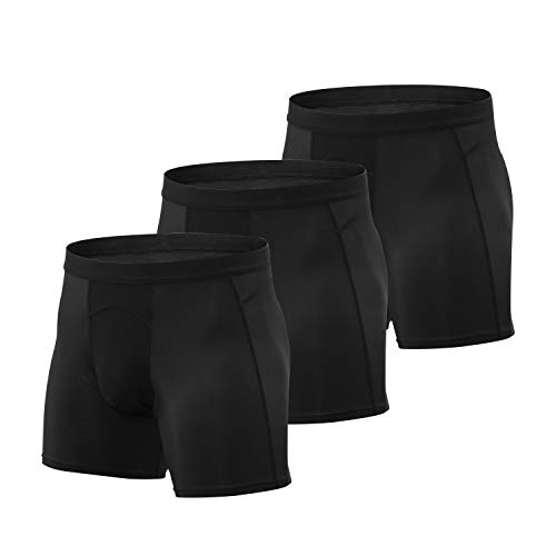 Niksa Calzoncillos Boxer de Deporte Hombre Ropa Interior Hombre Negro Medium