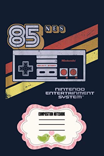 Nintendo Nes Controller Retro Stripe 85 Graphic FU Notebook: 120 Wide Lined Pages - 6" x 9" - College Ruled Journal Book, Planner, Diary for Women, Men, Teens, and Children